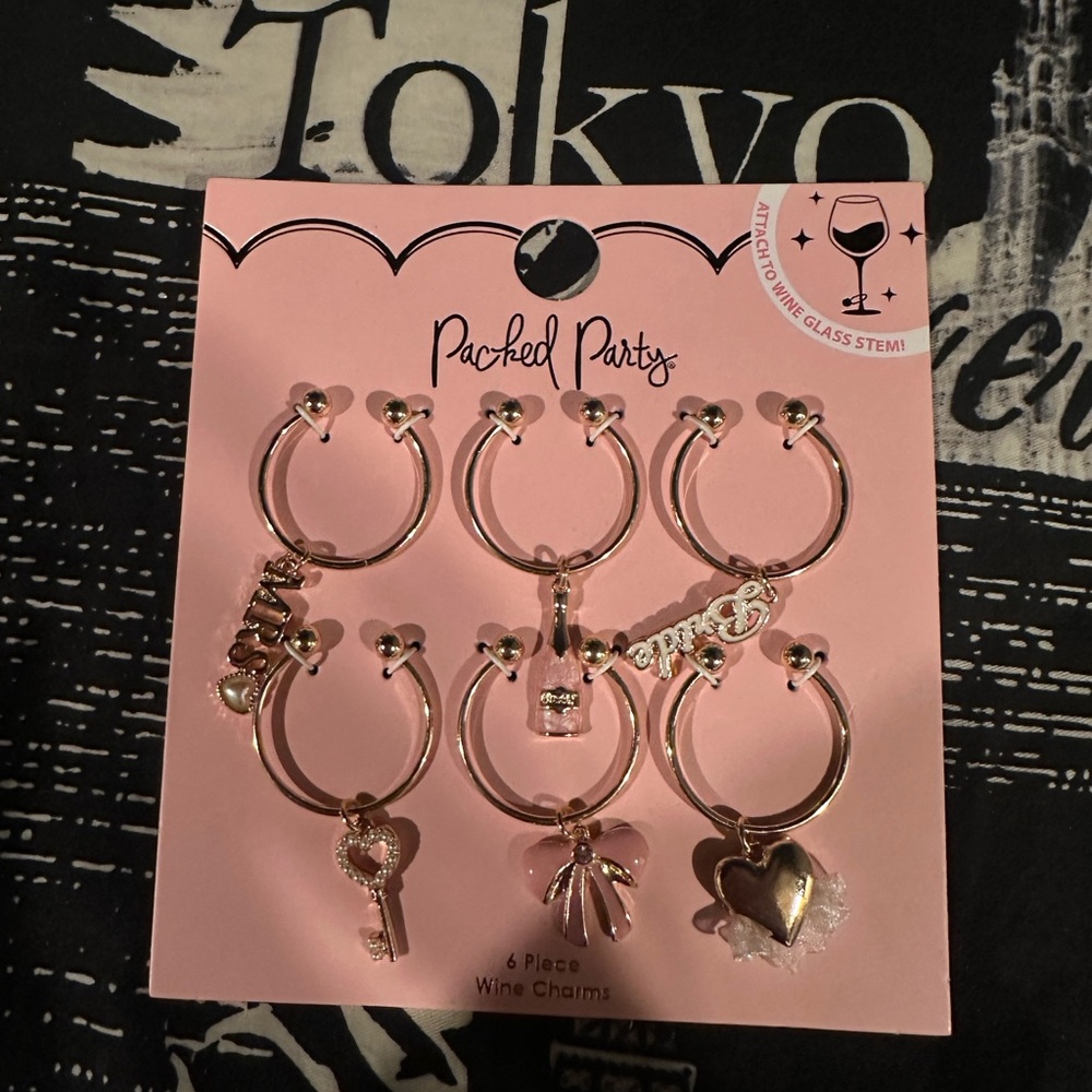 Packed Party Silver and Gold Wine Charms